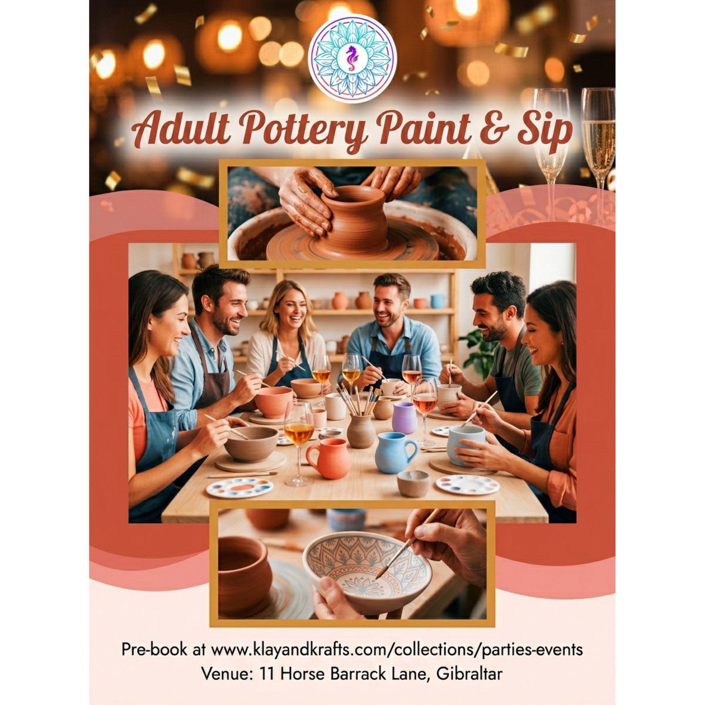 Adult Pottery Paint & Sip - 1.5hrs