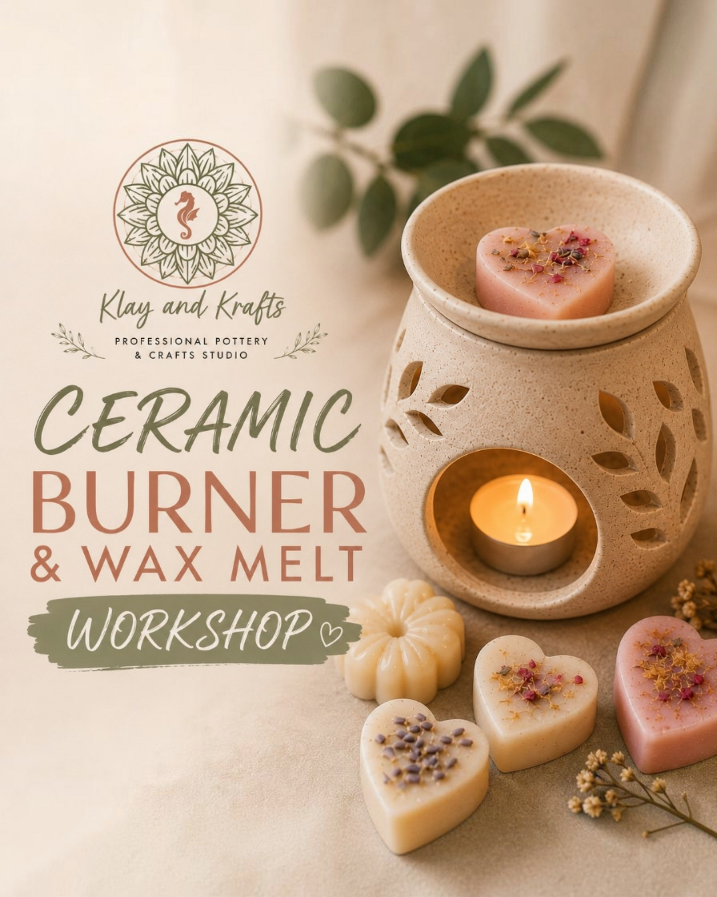 Ceramic Burner & Wax Melt Workshop - Sunday 13th September