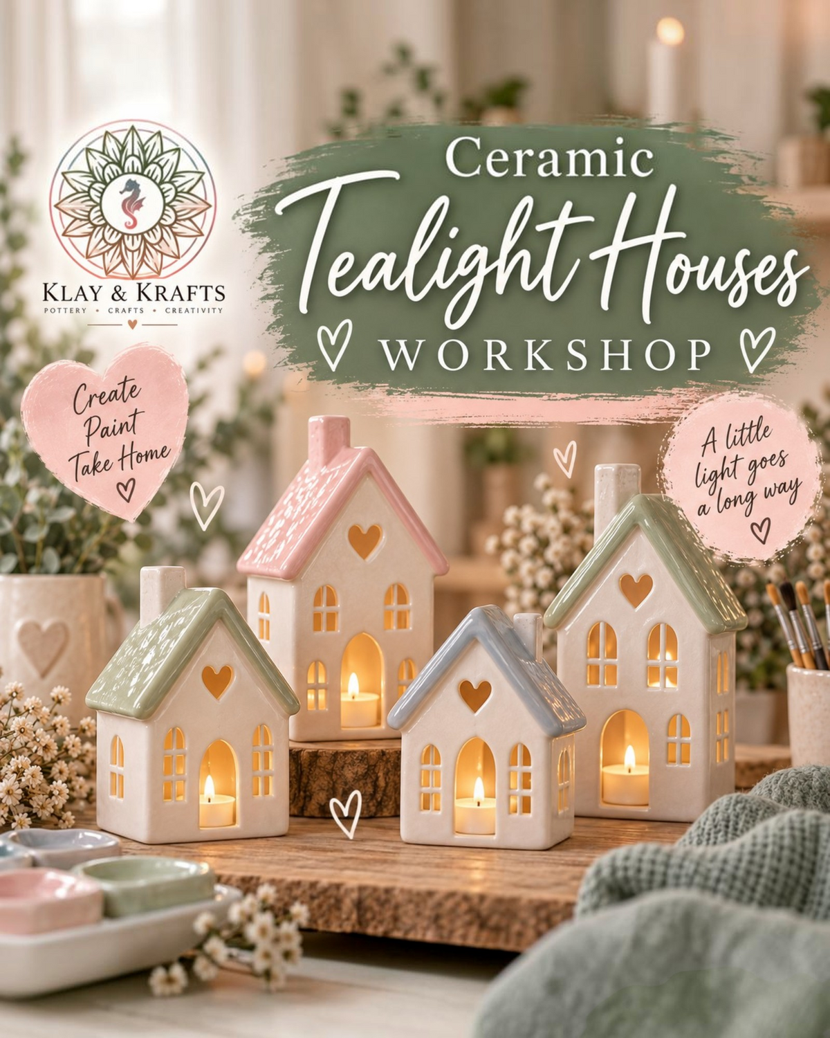 Ceramic Tealight Houses Workshop