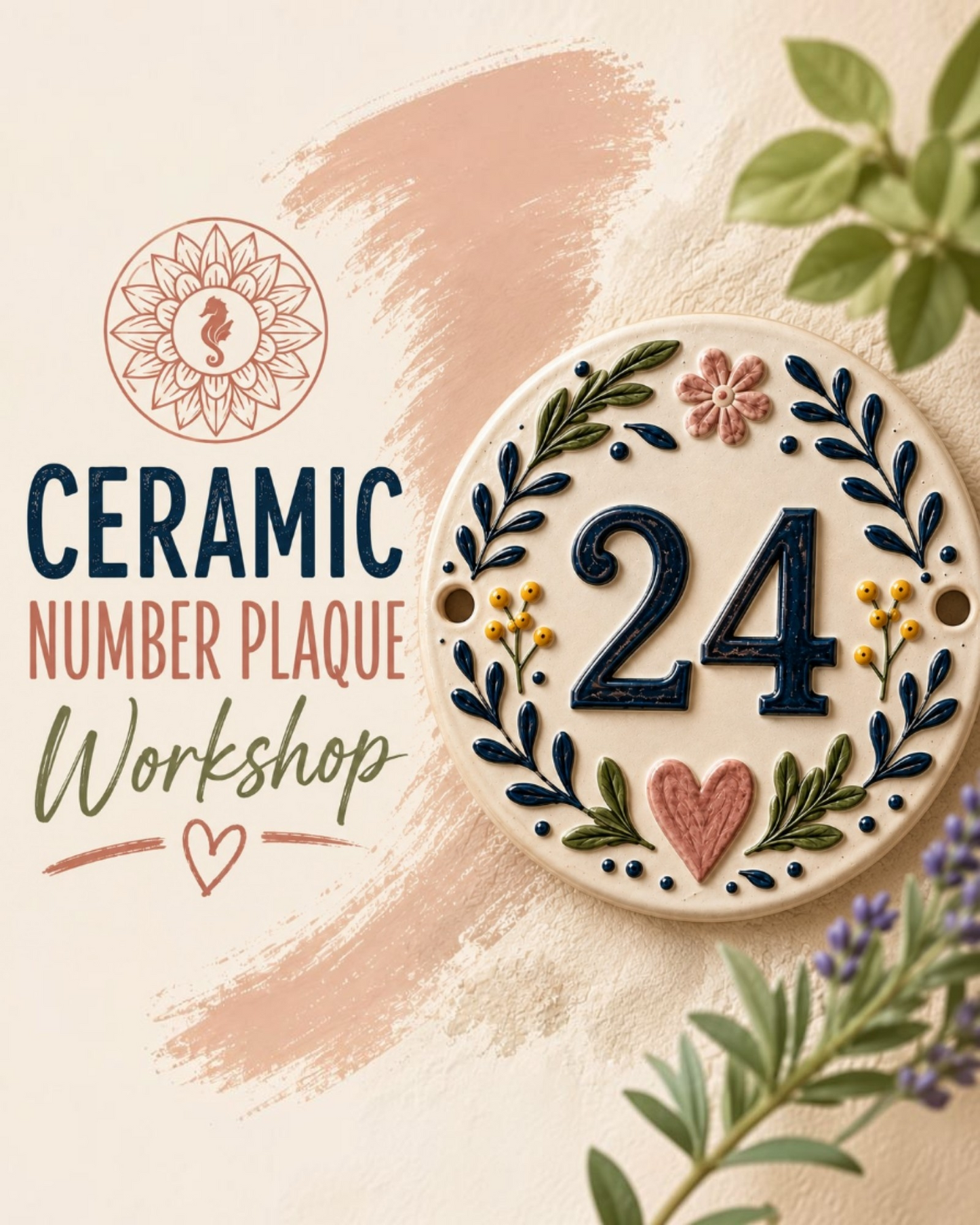 Ceramic Number Plaque - Sunday 2nd August