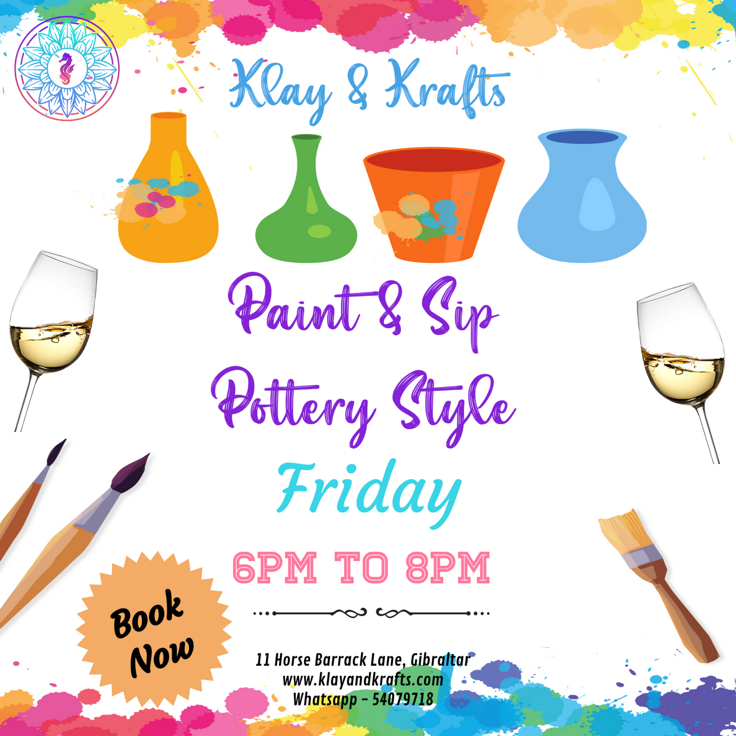 Paint and Sip - Pottery Style - Fridays